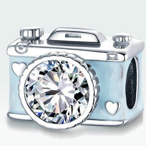 925 Stering Silver Charm Camera
